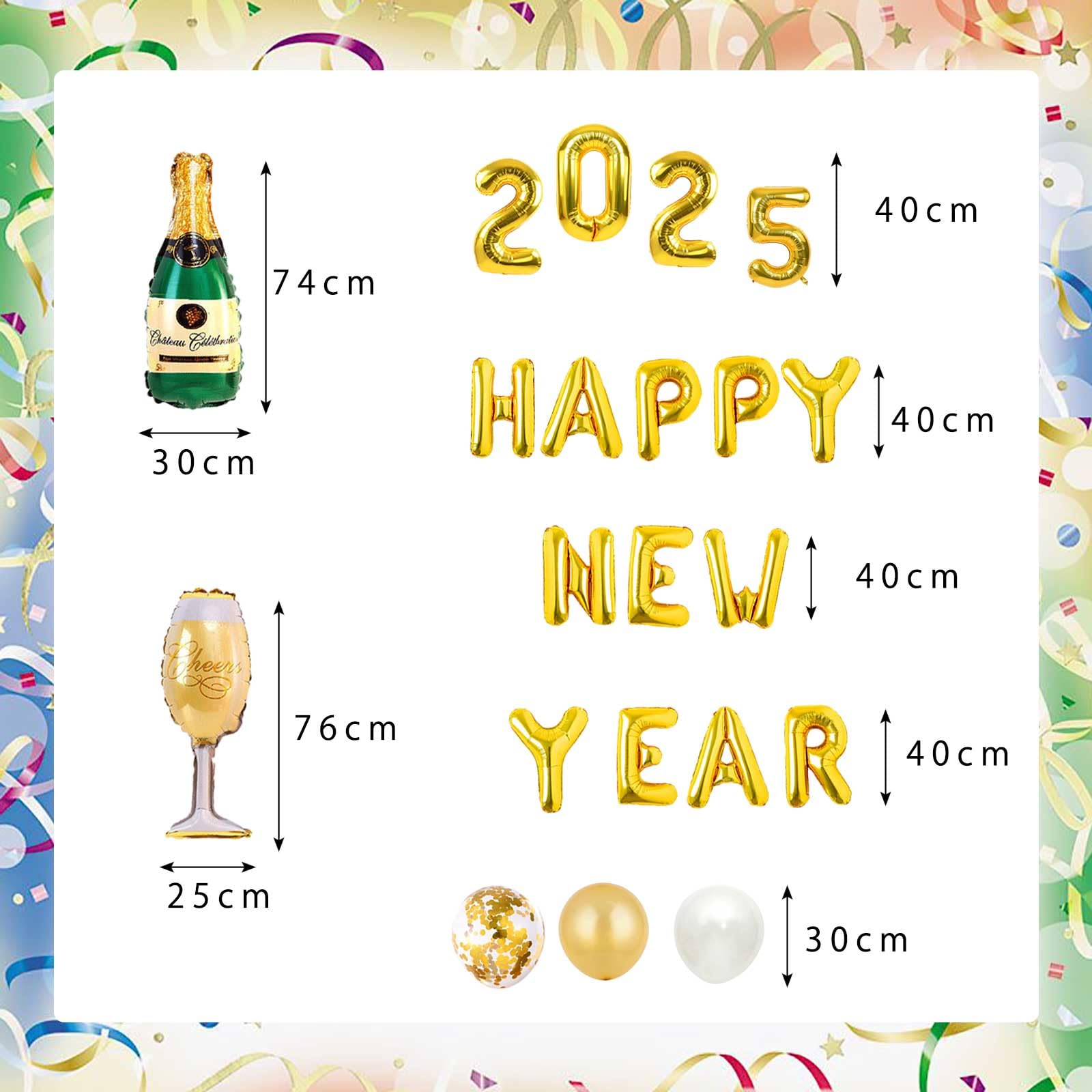 Happy New Year ナンバーバルーン新年 新年 バルーン HappyNewYear ナンバーバルーン 新年飾り お正月