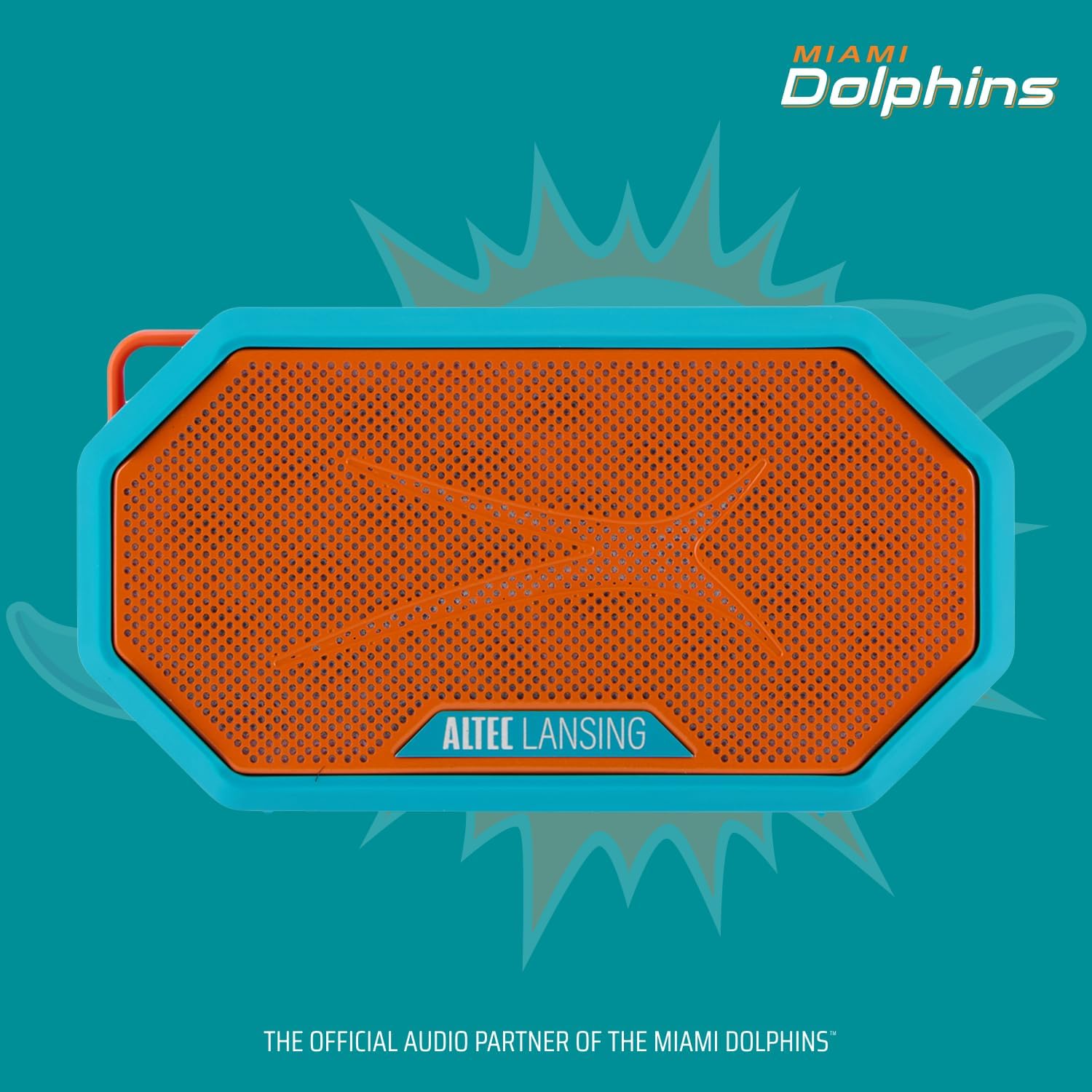 Altec Lansing Hydramini 2.0 speaker with Miami Dolphins branding