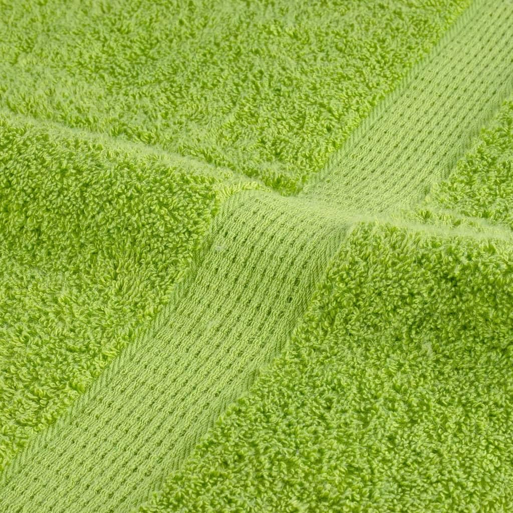 vidaXL Juego de Toallas 6 Piezas 100% algodón Verde Manzana 600 gsm, Toalla, Juego de Toallas de baño, Toalla de invitado, Toalla de baño