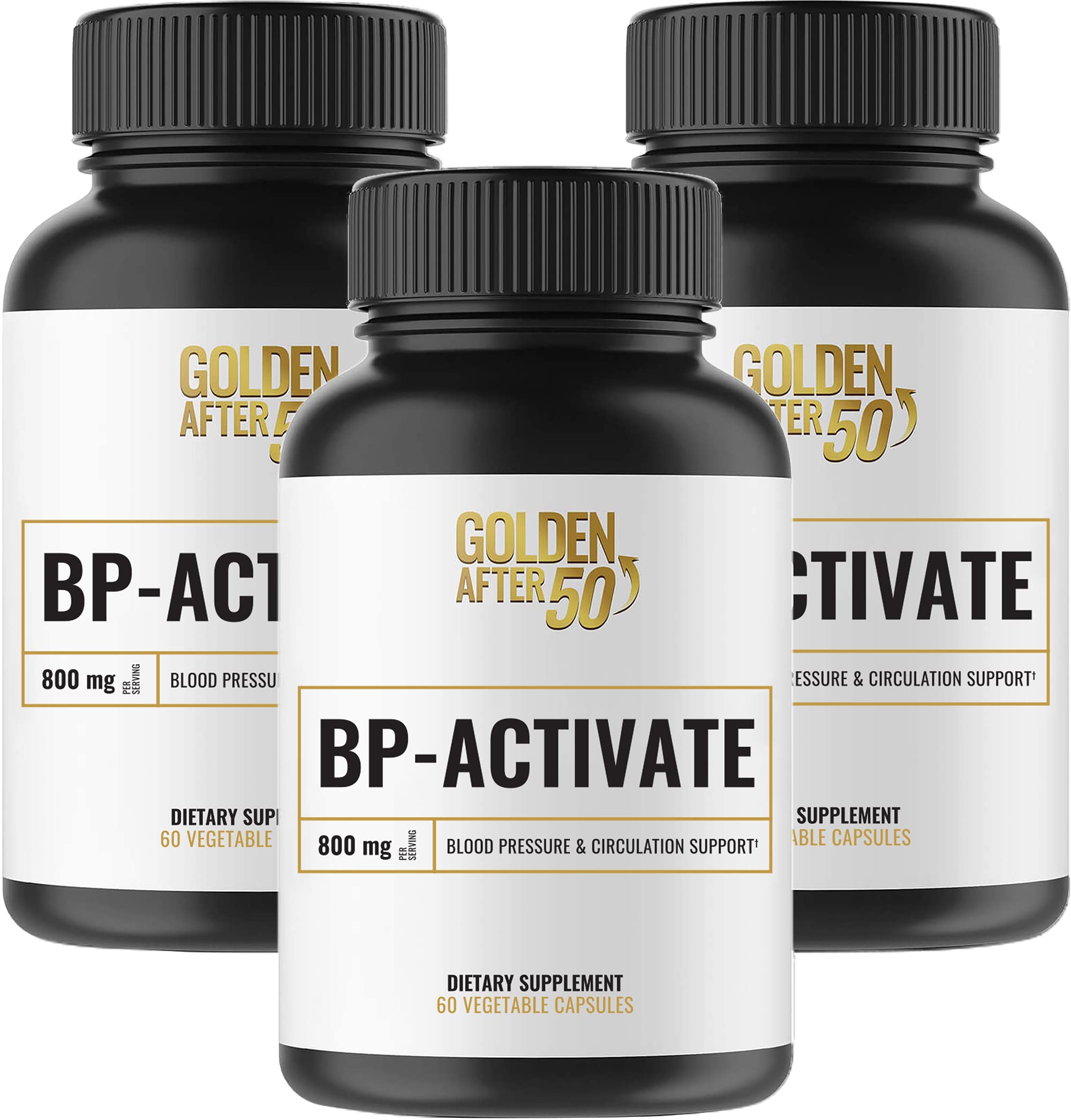 Golden After 50 BP-Activate - Heart Health Support Supplement - 3 Bottles - Blood Circulation and Ni
