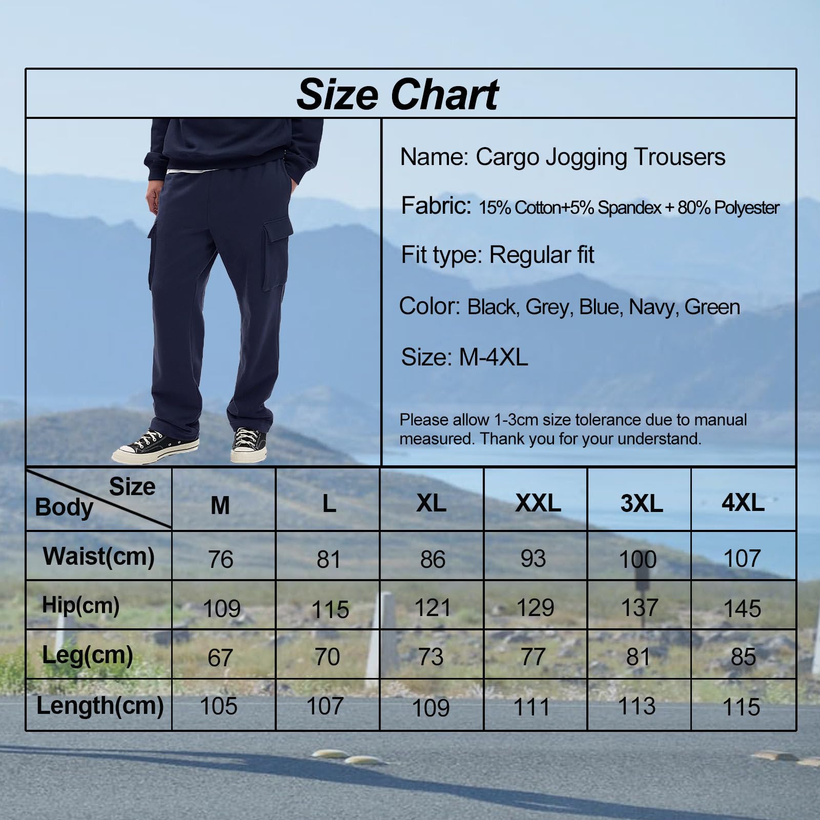 Halfword Sportivi Pantaloni Uomo Cargo Jogging Tuta Lunghi Cotone Chandal Allenamento Coulisse Tasche Casual Sportswear