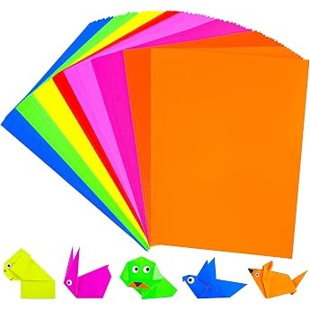 80 Sheets Fluorescent Colored Cardstock - 8 Colors Craft Construction Paper A4 Size 65lb/180gsm Bright Color Card Paper for Printers Card Making Invitations Scrapbooking PAC07
