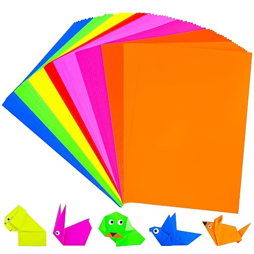 80 feuilles de papier cartonné de couleur fluorescente - 8