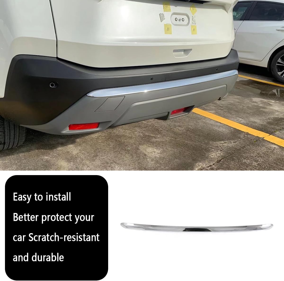 Car Accessories Fit for Nissan Rogue 2021 2022 2023 2024 2025 2026 S SV SL Rear Bumper Trunk Lid Moulding Guard Cover Trim (Chrome) 1PCS ABS