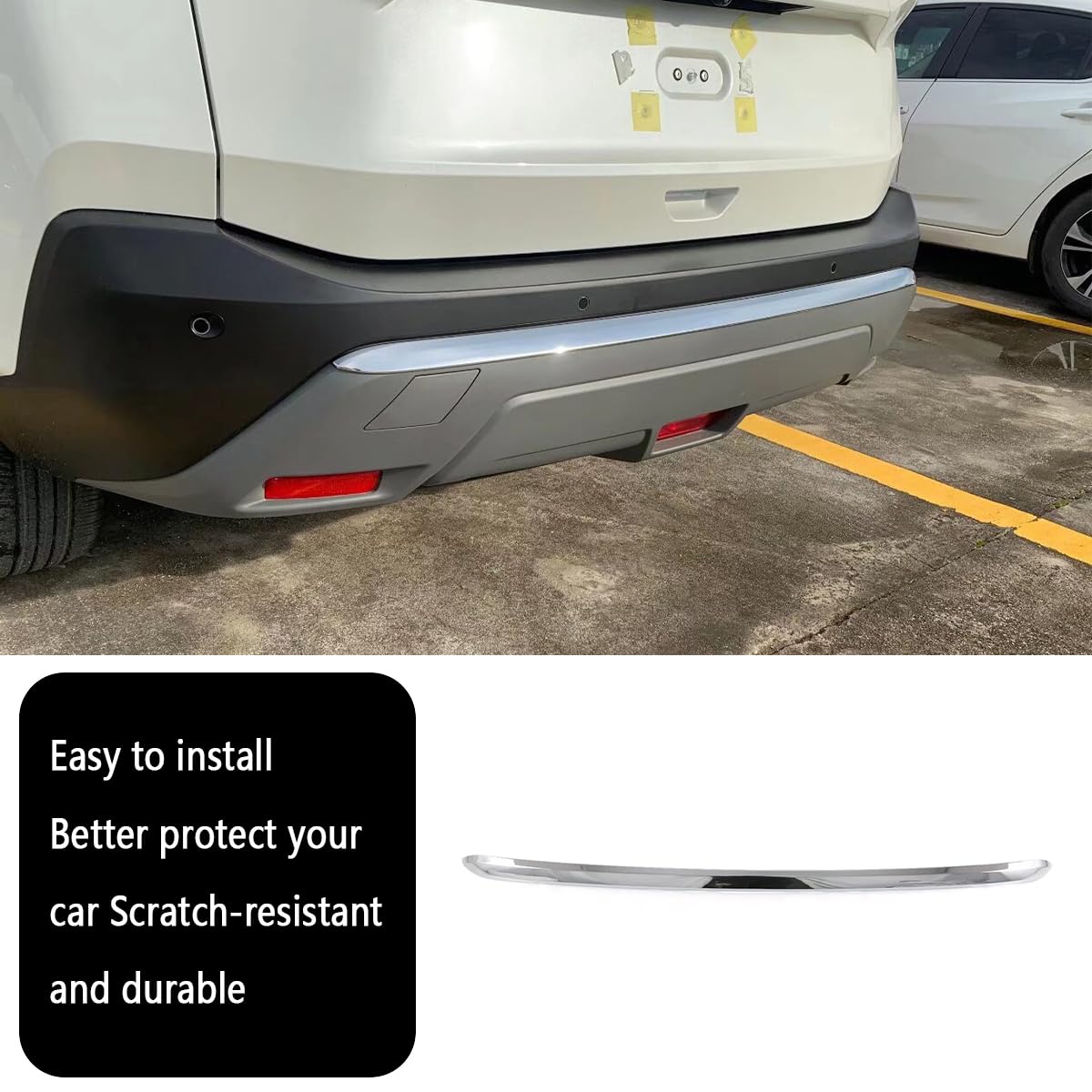KELEIMAI Car Accessories Fit for Nissan Rogue 2021 2022 2023 S SV SL Rear Bumper Trunk Lid Moulding Guard Cover Trim (Chrome) 1PCS ABS