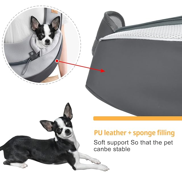 Foto 4 de 7 de CUBY Transportador para Mascotas para Cachorros, Perros, Transpirable, Bolsillo Frontal de Seguridad
