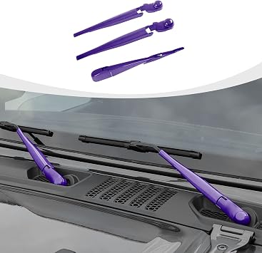 RAZPOY JL Front & Rear Window Wiper Blades Trim, Windshield Wiper Blade Cover Compatible with 2018-2023 Jeep Wrangler JL JLU & Gladiator JT, Purple