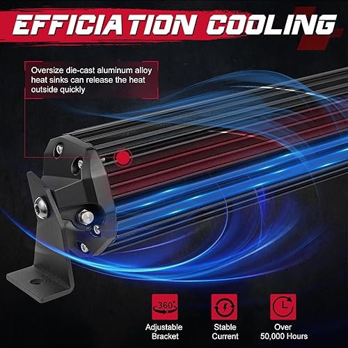 Miniatura 7 de OFFROADTOWN Barra de luz LED de 50 pulgadas, 480 W, combo de inundación puntual de conducción todoterreno, impermeable, barra de luz LED recta de