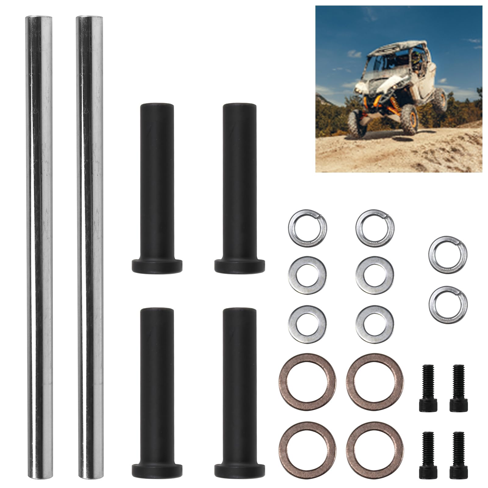 RYANSTAR RACING Upgraded Front Lower A-Arm Bushing Shaft Kit 7501093 Compatible with Polaris Sportsman 400, 500, 570, 600, 700, 800, Trailblazer 250, 330, 400, Trail Boss, Xplorer, Scrambler