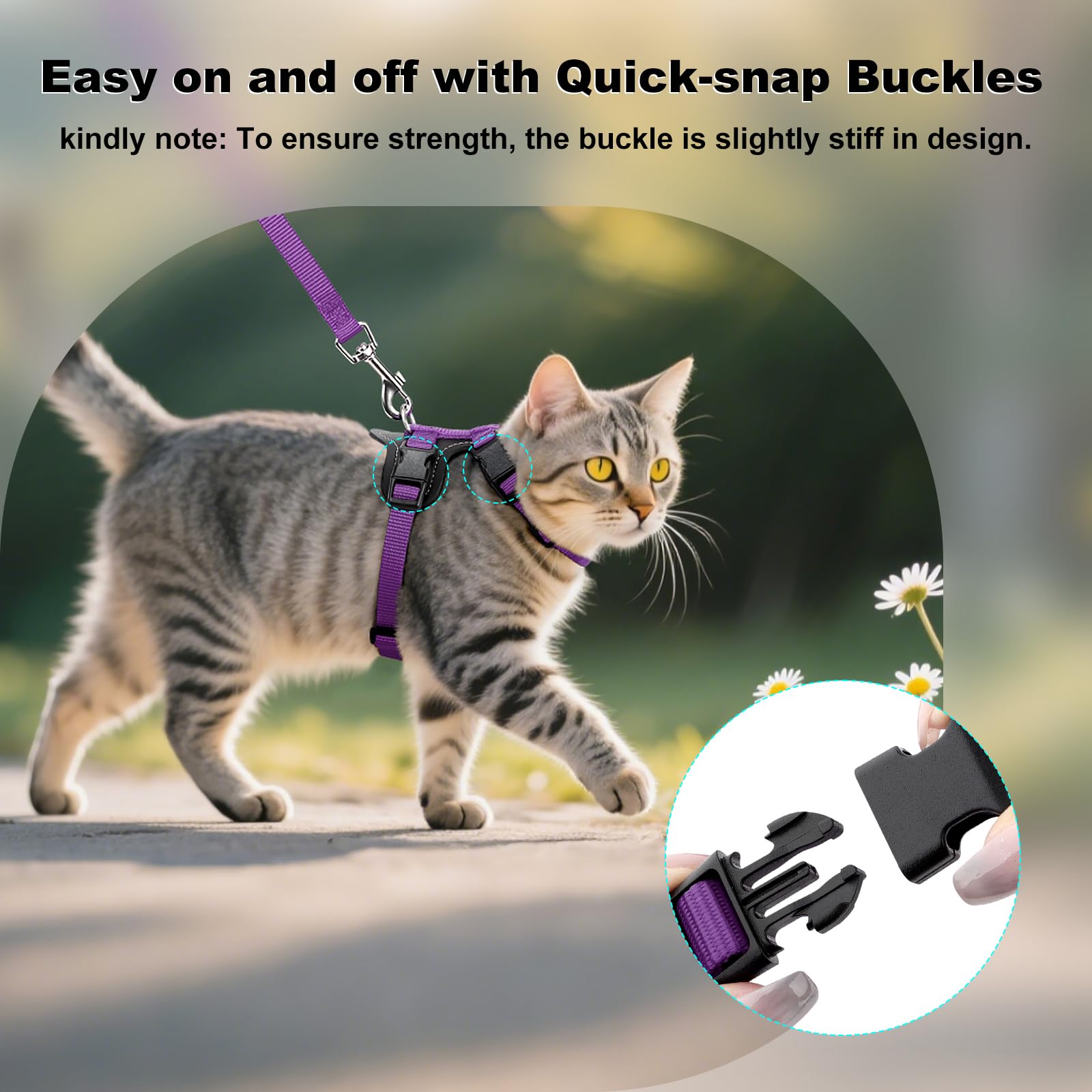 Plutus Pet Adjustable Cat Harness and Lead Set, Quick Release - Image 4