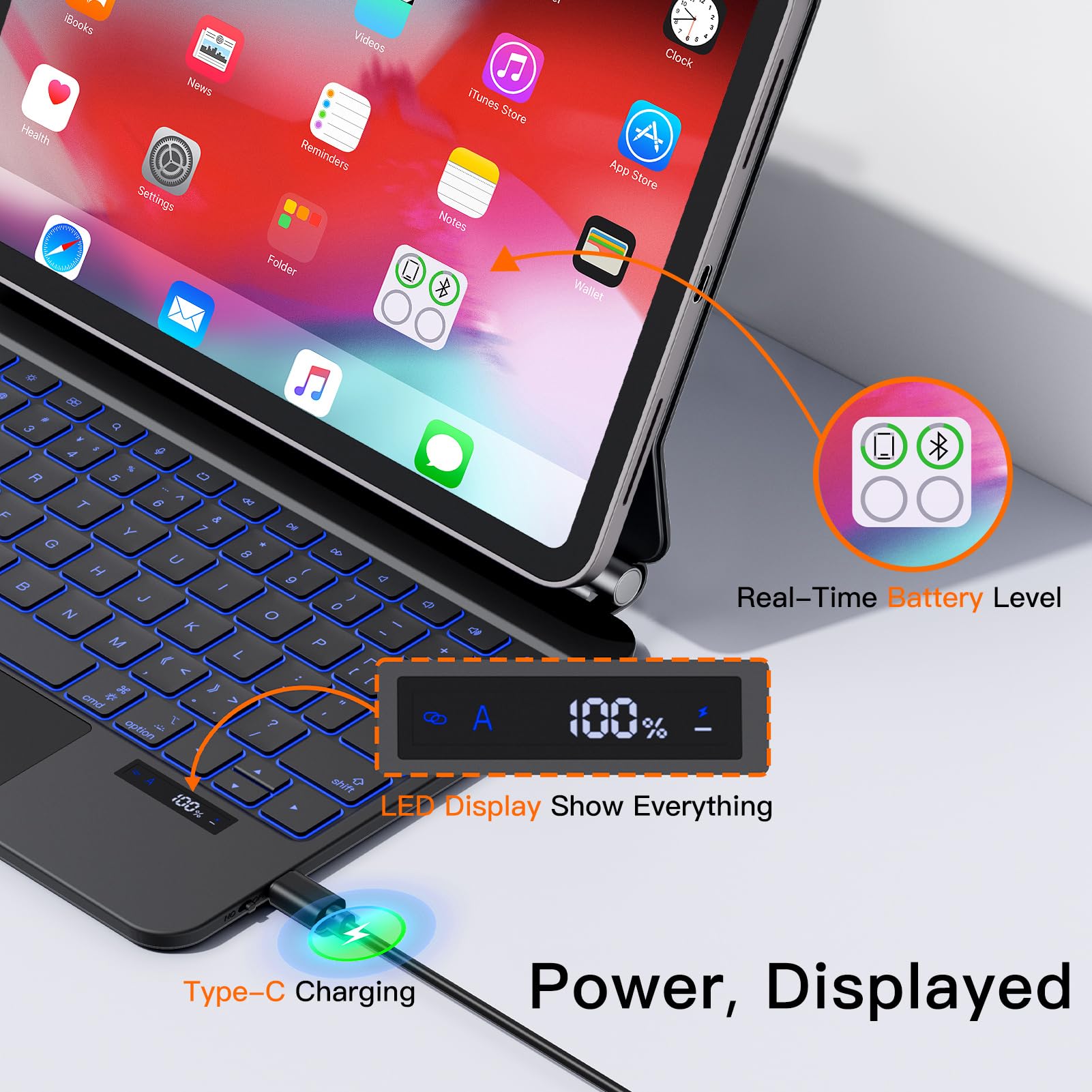 JUQITECH Capa Magic Keyboard para iPad 11ª geração (A16, 2025) e