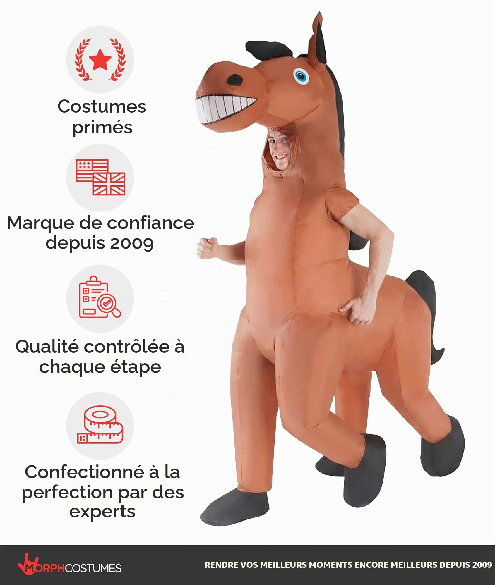 Morph Costume de cheval gonflable géant pour adulte