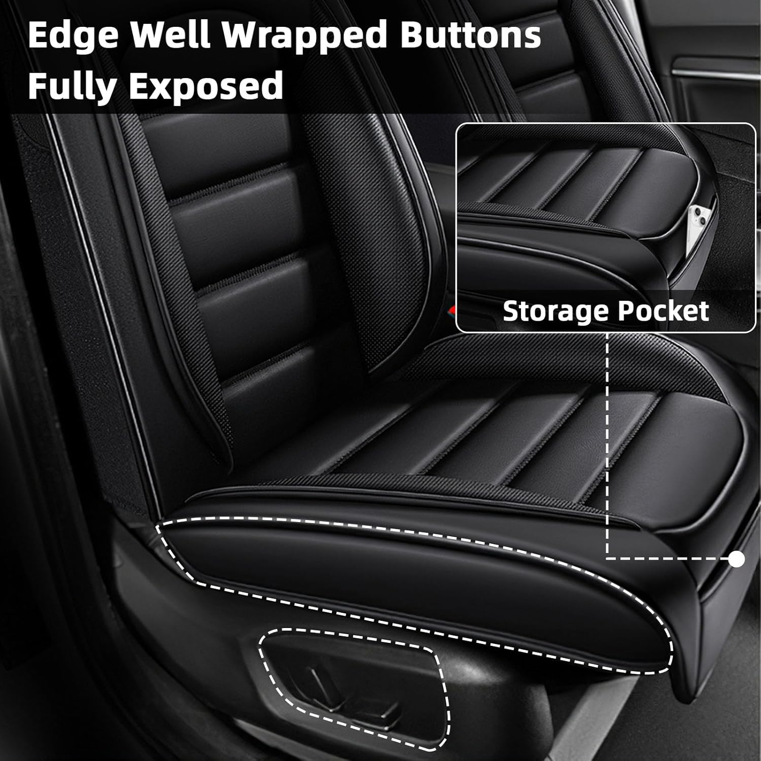 Car Seat Cover Fit for Volkswagen Beetle 1999-2019,Compatible Airbag Non-Slip Waterproof Seat Covers, Car Seat Protector Premium Interior (Standard 2 Seats,Classic Black)