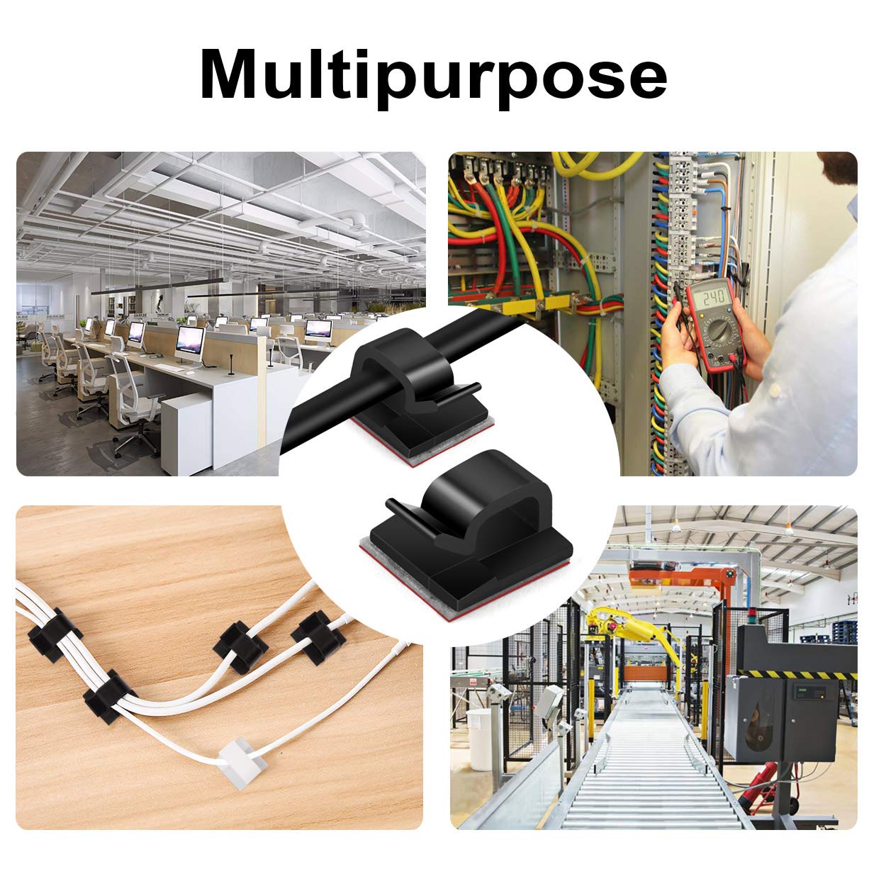 10 Clip Organizzacavi A Forma Di Pollice Autoadesive – Supporto Per Cavi Dati, Luci E Ricarica, Per Casa E Ufficio