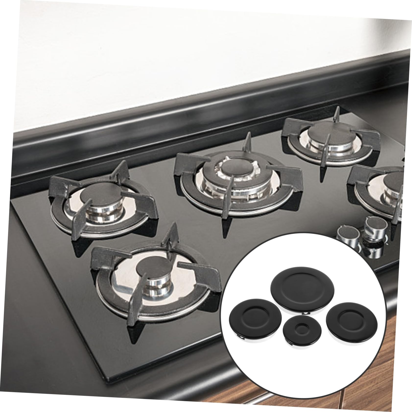 GALPADA Set Copri Bruciatori Per a Gas Accensione Avanzata e Sicurezza Migliorata Coprifiamma in Alluminio Compatibile Cottura Elettrici Bruciatore Accessori Da