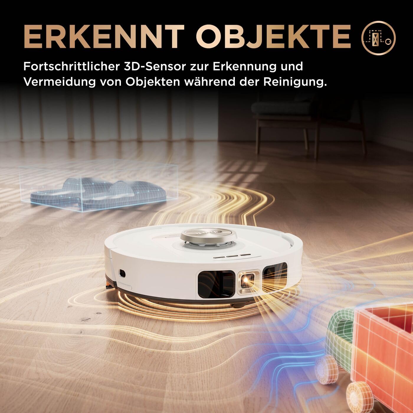 Shark PowerDetect 2-in-1-Saug- & Wischroboter, NeverTouch Pro 60 Tage, Selbst-Entleerung, Befüllung & -Reinigung, 3D- & LiDAR-Navi, NeverStuck-Hindernisumgehung, App-Steuerung, Weiß, AV2800ZEEUWH