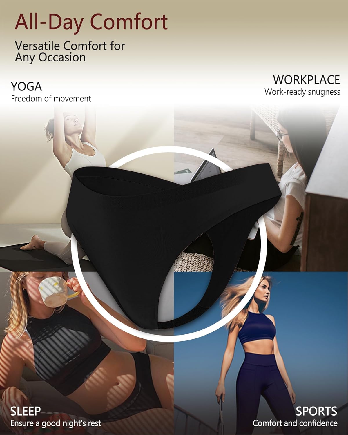 Womens Breathable Seamless Thong Panties No Show thongs Workout Thongs Women Comfortable Thong Underwear Sexy 6 Pack - Image 7