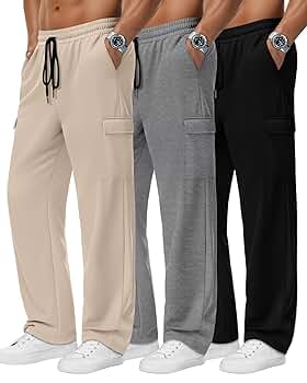 Amazon.com: Neer 3 Pack Men's Baggy Cargo Sweatpants Wide Amazon.com: Neer 3 Pack Men's Baggy Cargo Sweatpants Wide