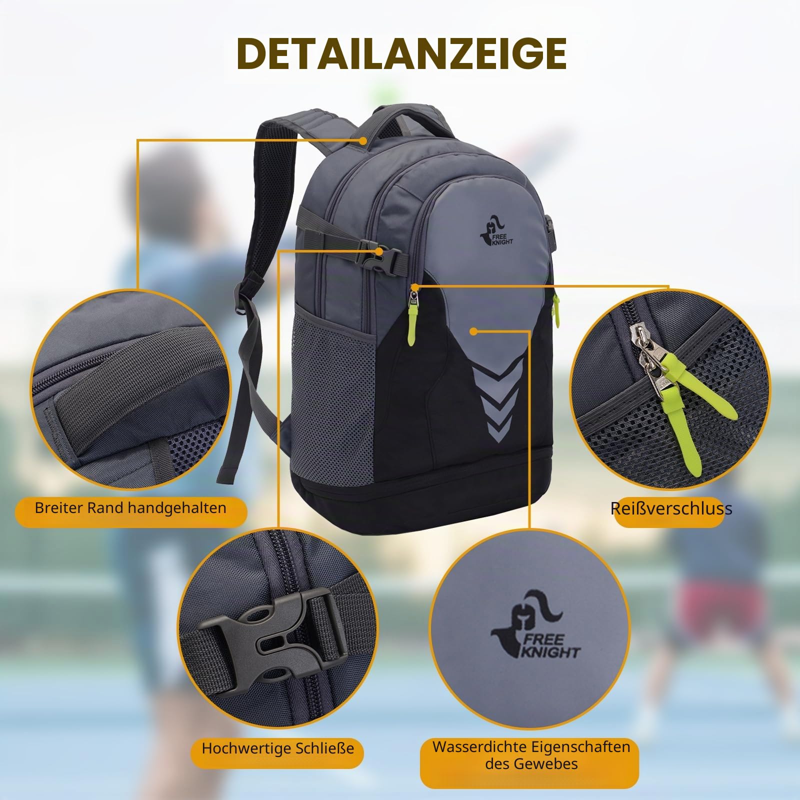 Bseash 35L Basketball Fußball Rucksack mit Boden Ballfach, große Kapazität Sport Rucksack Ausrüstung Turnbeutel für Jungen Mädchen Athleten
