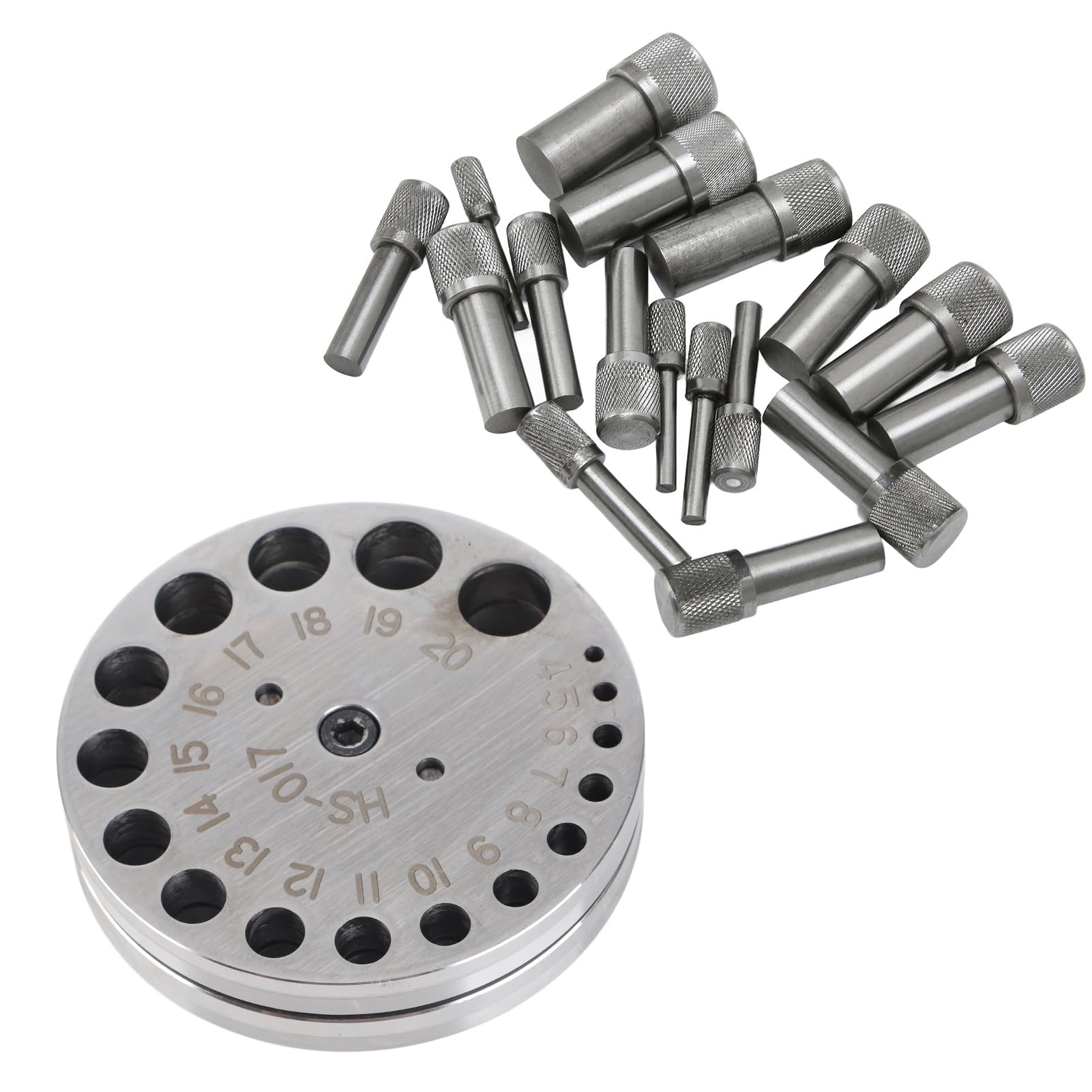 Annadue Professionelles Stahl-Scheibenschneider-Set für die Schmuckherstellung, 17 Stanzwerkzeuge Zum Formen von Metallanhängern, Runde Ausstecher mit Flachem für Metall-Leder-Papier