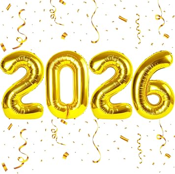 2026 Balloons Gold 2026 Balloon Numbers 16inch Numbers Mylar Foil Balloons for 2026 Graduation Decorations