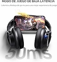 Vista 8 de Picun Auriculares Bluetooth B8, auriculares inalámbricos Bluetooth de 120 horas de reproducción con 3 modos de ecualización, baja latencia, llamadas