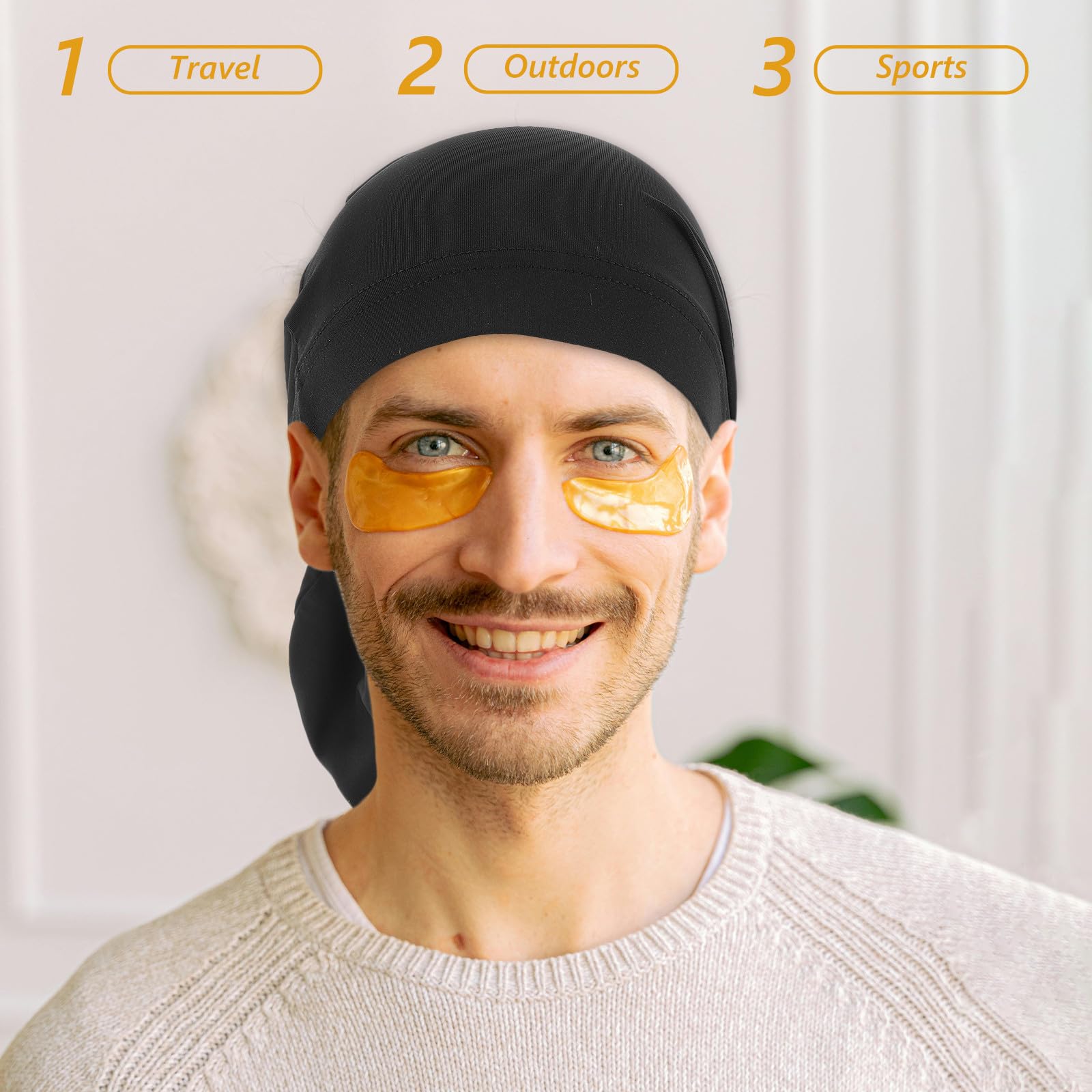 Bonnet pour Locks Homme à Longue Queue en Spandex Doux Respirant, Casquette Polyvalente Style Hip-Hop, Adapté pour Soins Capillaires et Sorties en Plein Air