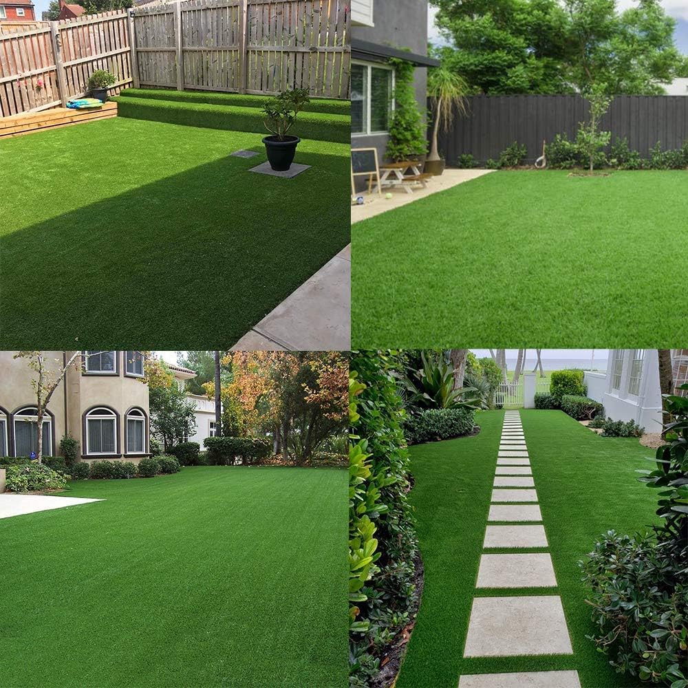 Realistic Artificial Grass Turf Lawn-2 x 24 Feet, 0.7" Indoor Outdoor Garden Lawn Landscape Synthetic Grass Mat Fake Grass Rug