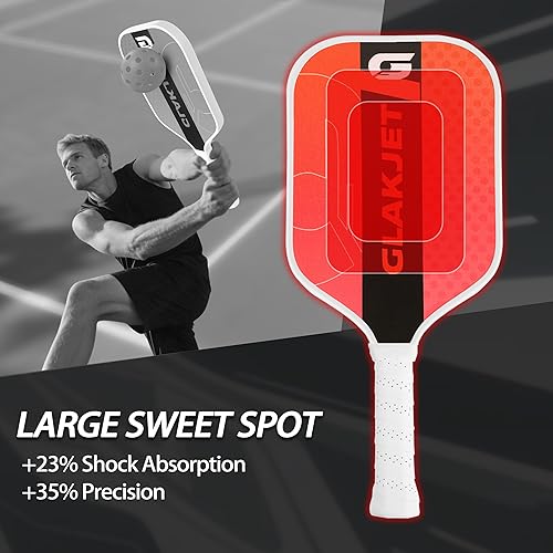 Miniatura 5 de Juego de 2 paletas de pickleball compuestas de primera calidad con 4 pelotas de pickleball, cumple con USAPA, nuevo jugador fridenly, construcción