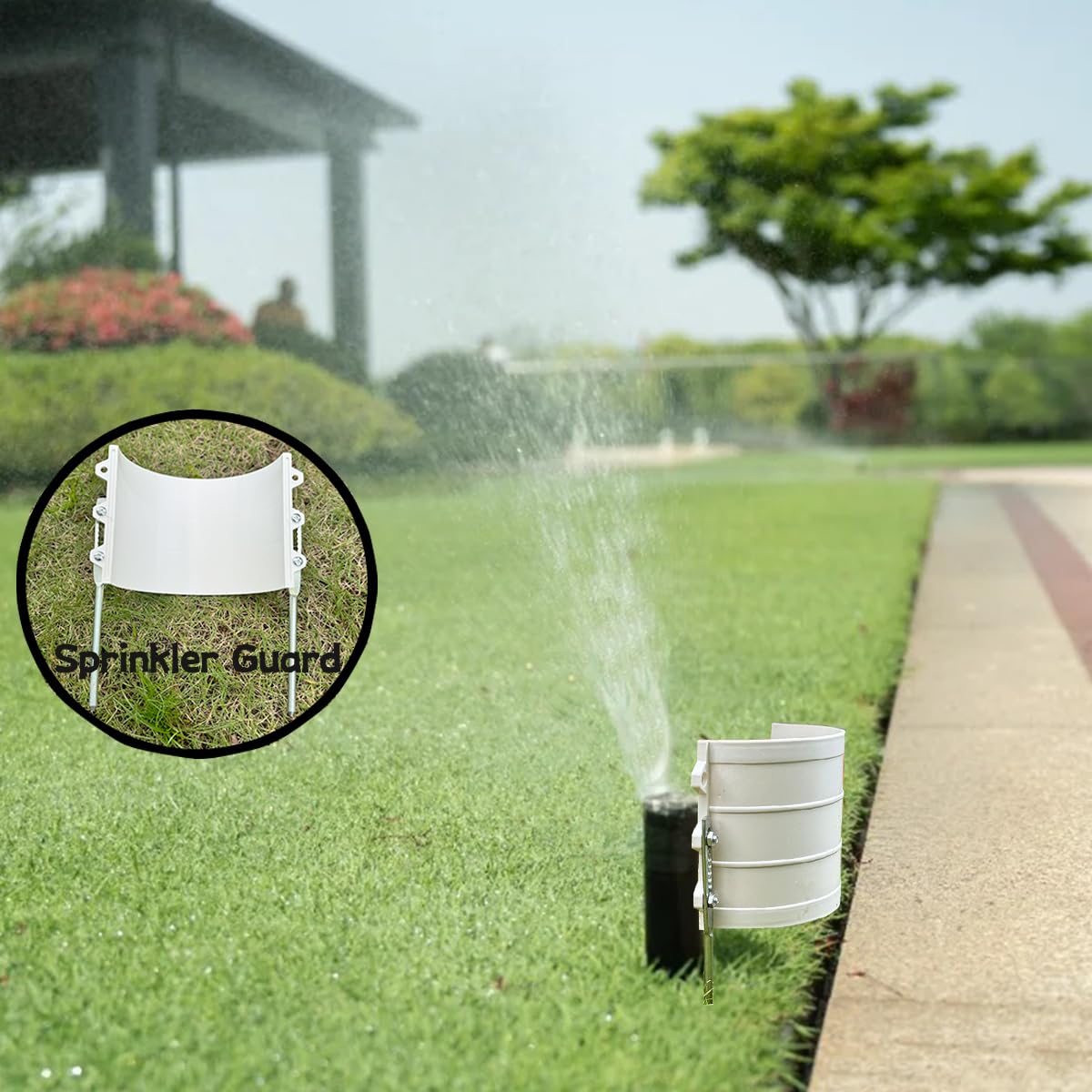 LITAITAI Sprinkler Guard, White Sprinkler Shield Overspray Protector, 5 Pack