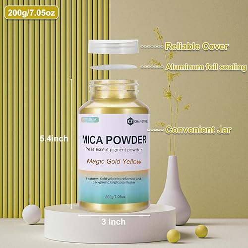 Vista 56 de CHANGTIKEJI Polvo de mica, 24 colores – 0.35 oz/botella de pigmento natural en polvo para resina epoxi, fabricación de jabón, fabricación de velas