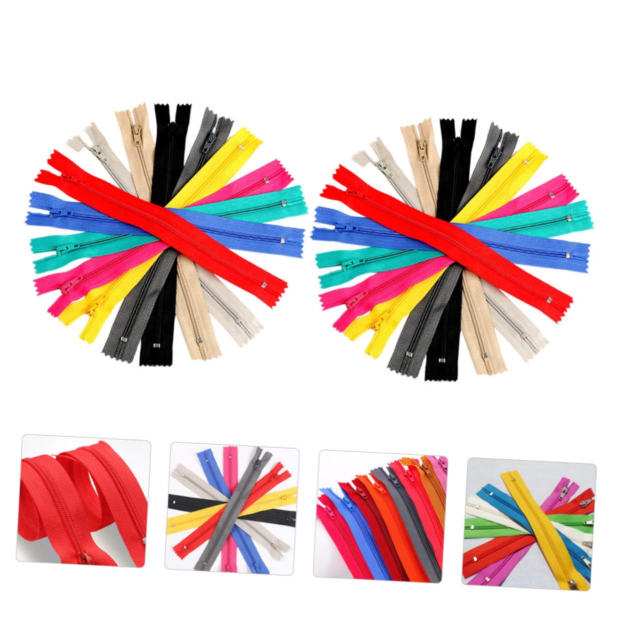 Cerniera Fai da Te Colorata in Nylon, 100 Pezzi, 2, 6x22, 5 Cm