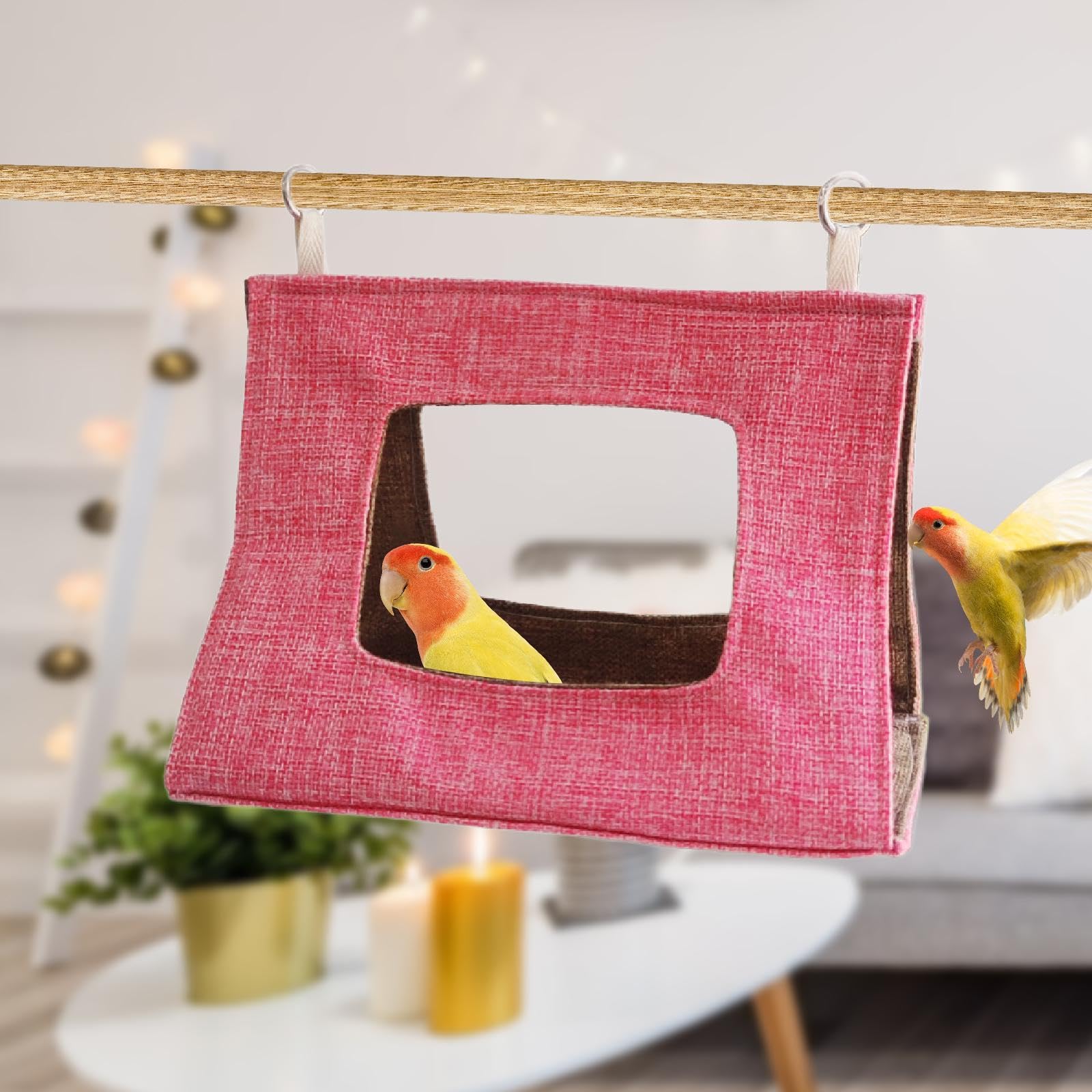 perfk Hamaca de pájaros, casa de Nido de pájaros, escondite cómodo Accesorios de Hamaca Colgantes Cama Nido para Budgies de hámster Loro bañador, L