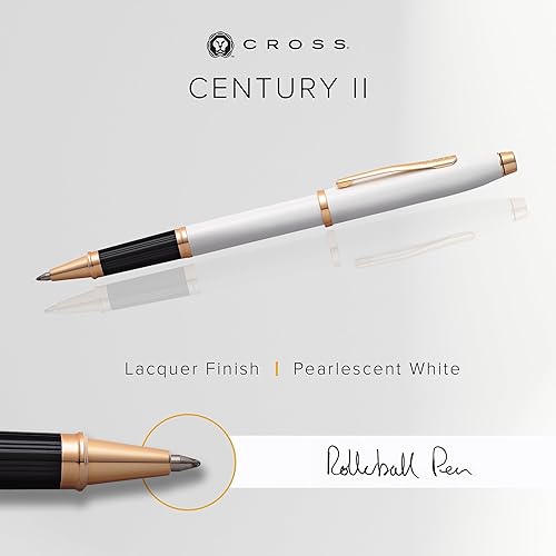 Miniatura 3 de Cross Century II - Bolígrafo de tinta de gel recargable, de punta fina, incluye caja de regalo, modelo laca blanca nacarada (Pearlescent White