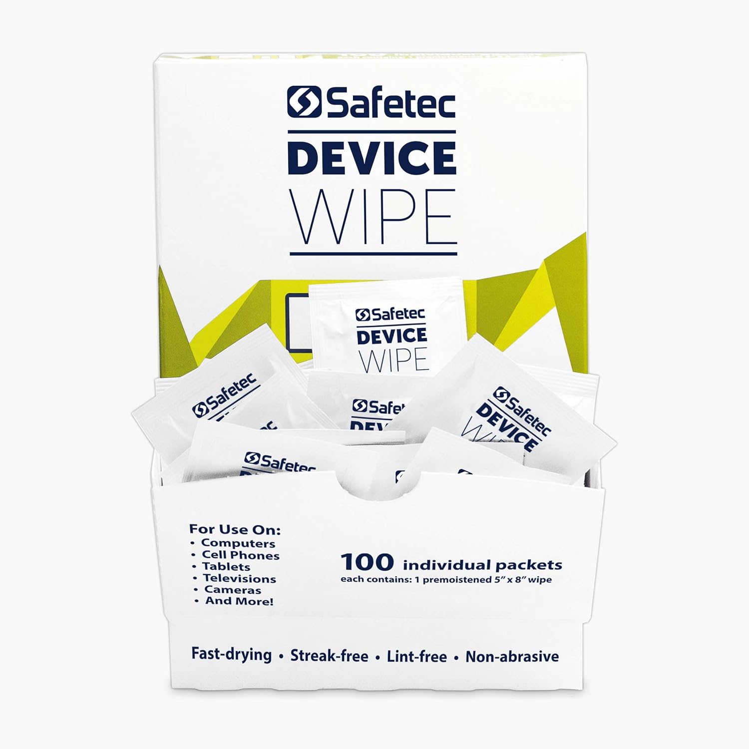 Safetec Device Wipes for Cellphones, Tablets & Screens (4 Pack of 100ct Wipes - 400 Cleaning Cloths)