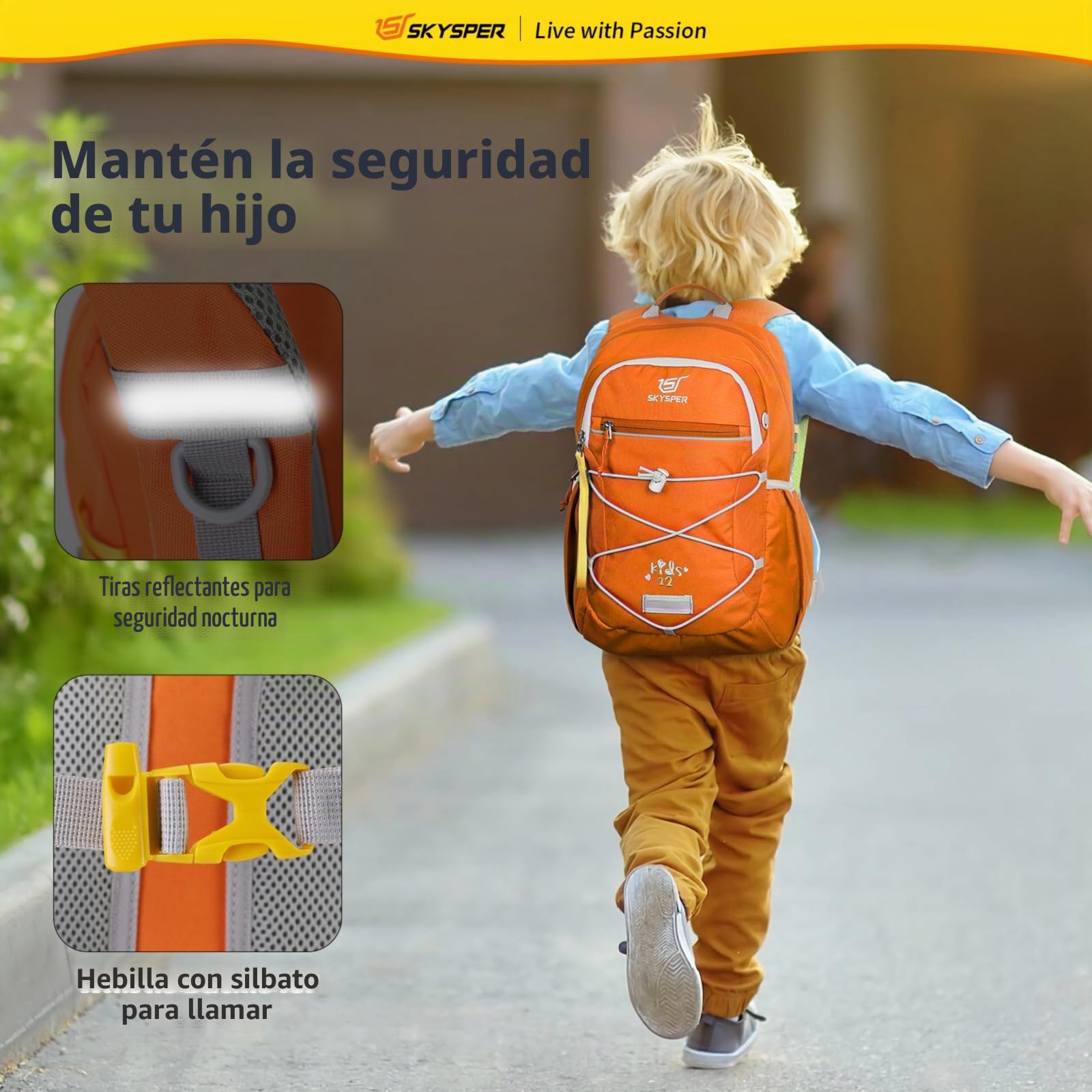 SKYSPER Mochila Infantil 12L, Mochila de Jardín de Infantes | para Niños y Niñas de 3 a 8 Años Mochilas Escolares Primaria