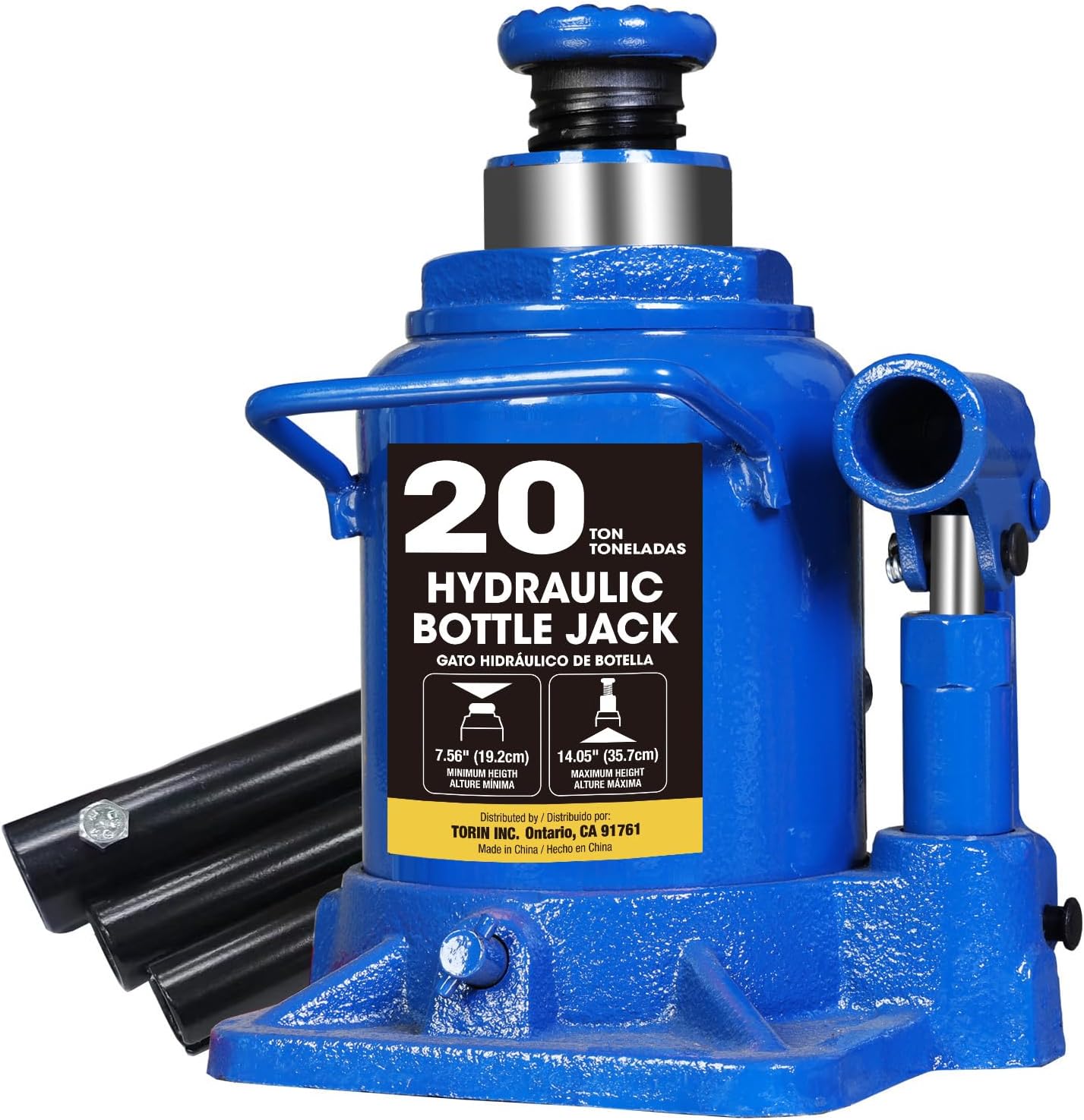 BIG RED 20 Ton Bottle Jack Heavy Duty Hydraulic Car Jack, 7.56-14.05 inch Lift, Leak - Free Design, Suited for Auto, Truck & House Lift, 25.35 lbs Weight,Blue 20 Ton / Low Profile / Blue