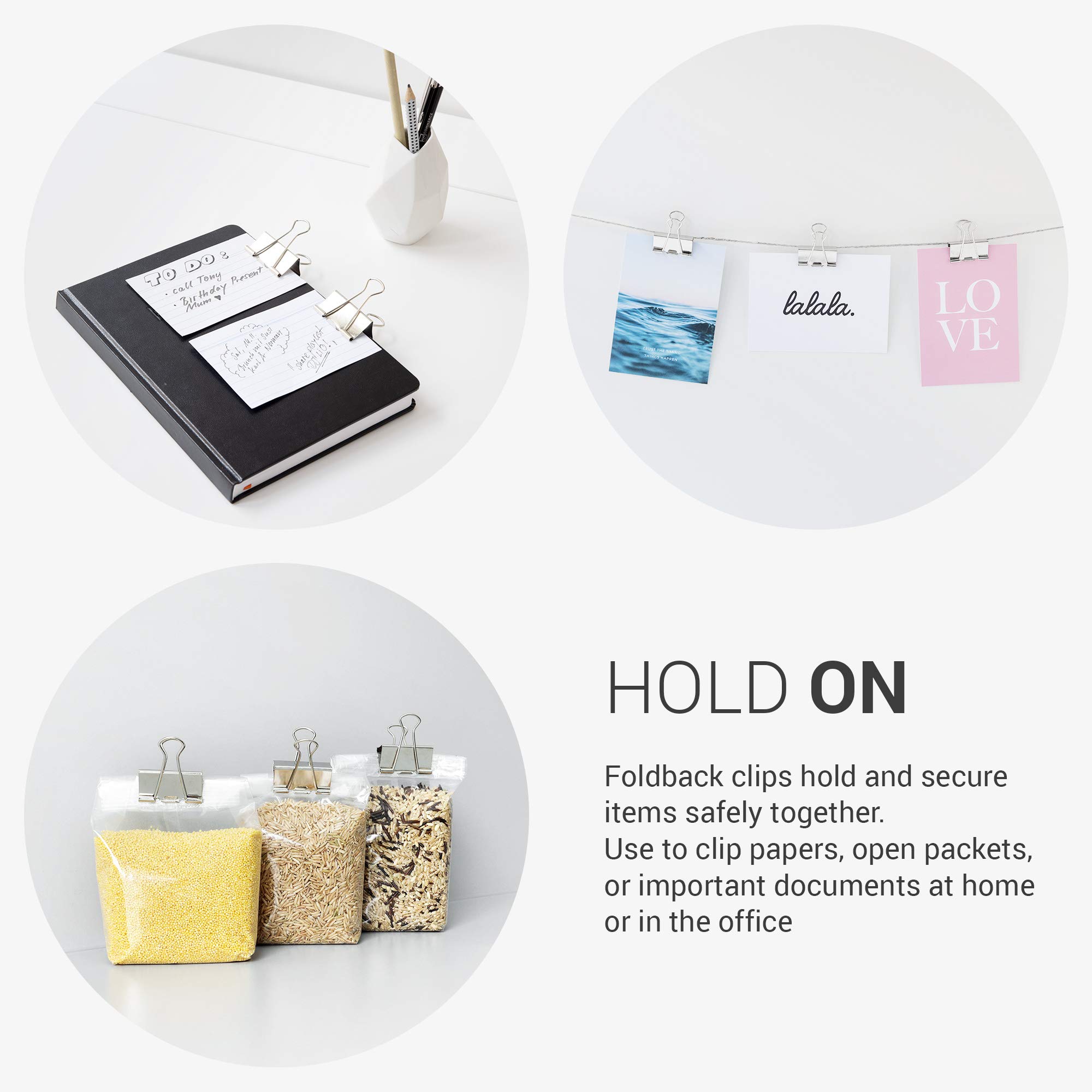 Fermacarte Metallici Kwmobile - 24 Pezzi Da 41mm Neri | Per Ufficio E Casa - Foto 7