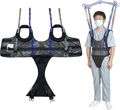 Patient Lift Walking Sling for Mobility Training and Portable Standing Harness,SWL 550 LbsBlack,X- Large