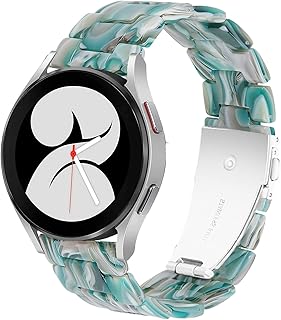 DEALELE Bands Compatible with Samsung Galaxy Watch 5/5 Pro/Galaxy Watch 4/4 Classic/Galaxy 3 41mm / Galaxy Active 2, 20mm Colorful Resin Replacement Strap for Women Men (Makeup Green)