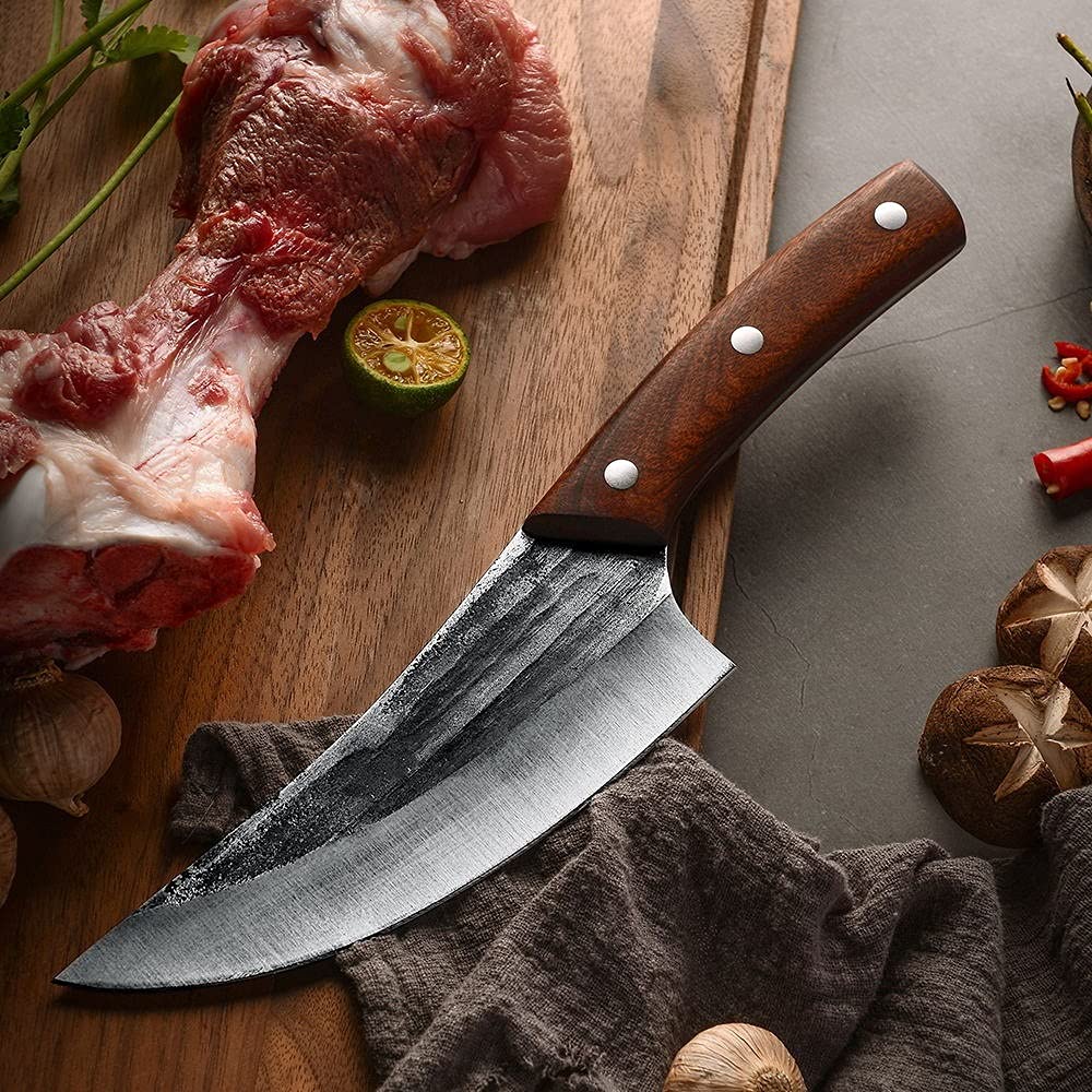 Boning Knife, Handmade Carbon Steel Boning Knife Forged Serbian Chef Camping Outdoor Kitchen Knife Meat Cleaver Vege Knife Kitchen Cutter BY ZZYY (Color : 03)