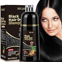 Black Hair Dye Shampoo 3 in 1, 500ML Colorante Nero per Donna Uomo