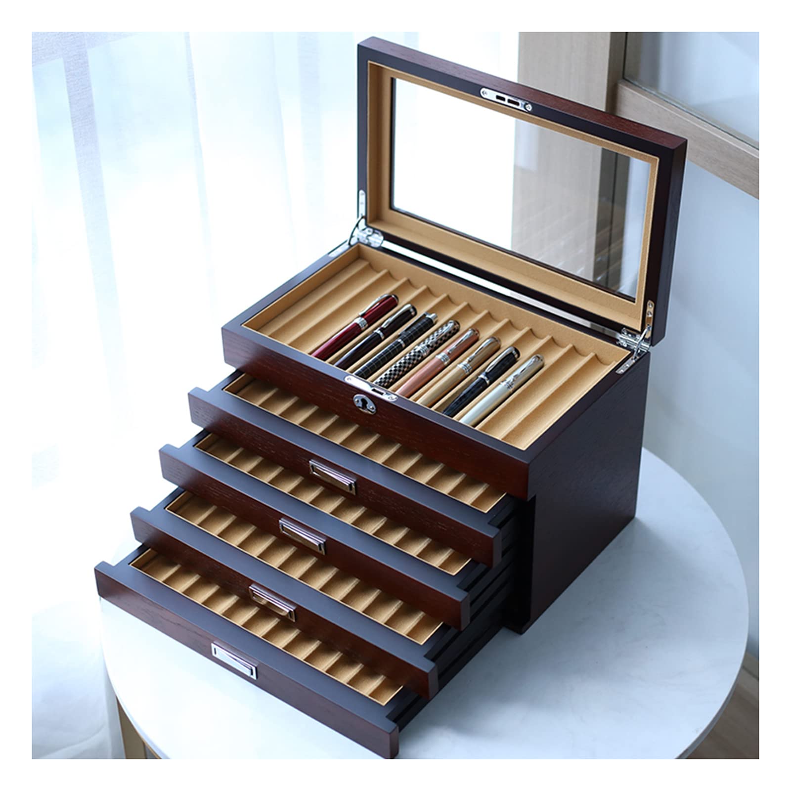 Amazon.co.jp: Wooden Pen Display Box, 3/5 Tier Pen Organizer Box