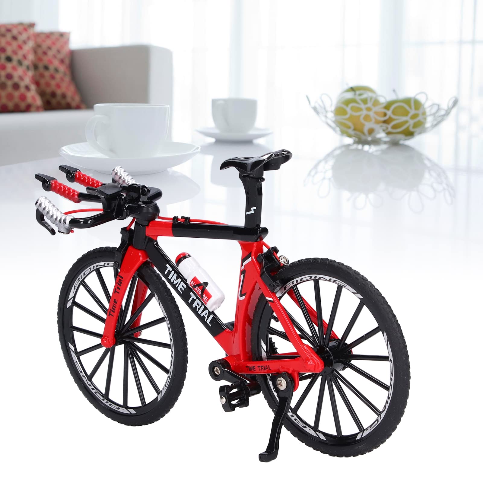 Doigt VTT en alliage Mini modèle de vélo pour la maison, le bureau, le lieu de travail, la décoration, les cadeaux (rouge)