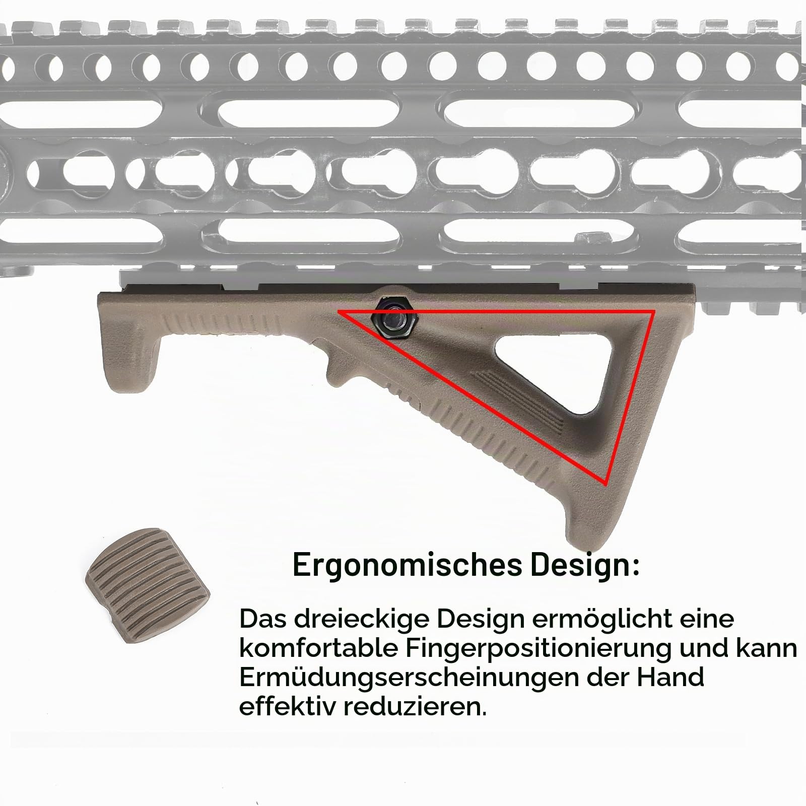 AF2 Griffe abgewinkelter Vordergriff für 20 mm Picatinny-Schienensystem Rutschfester dreieckiger Vordergriff