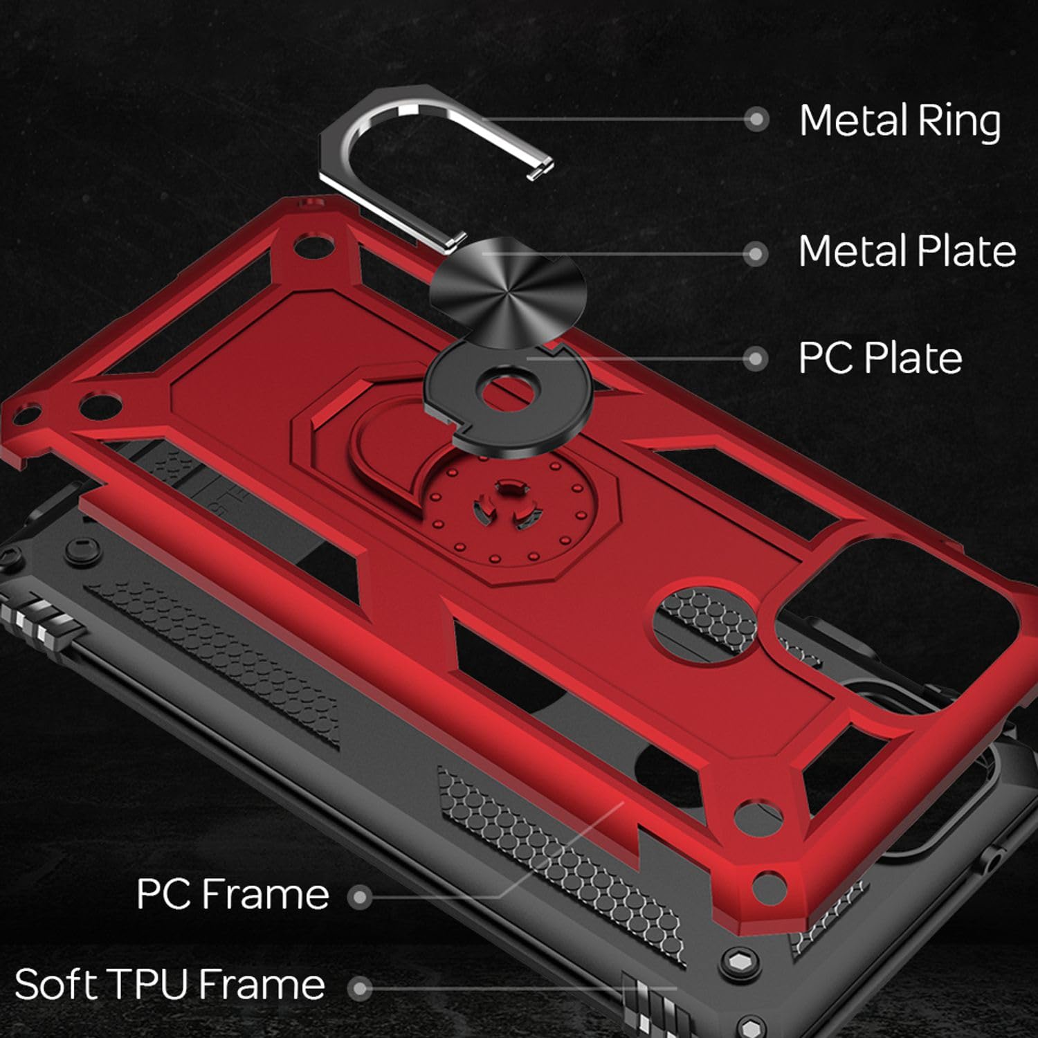 NALIA Custodia con Anello compatibile con Samsung Galaxy A6, Protettiva Case con 360° Ring per Supporto Auto Magnetico, Telefono Cellulare Protezione