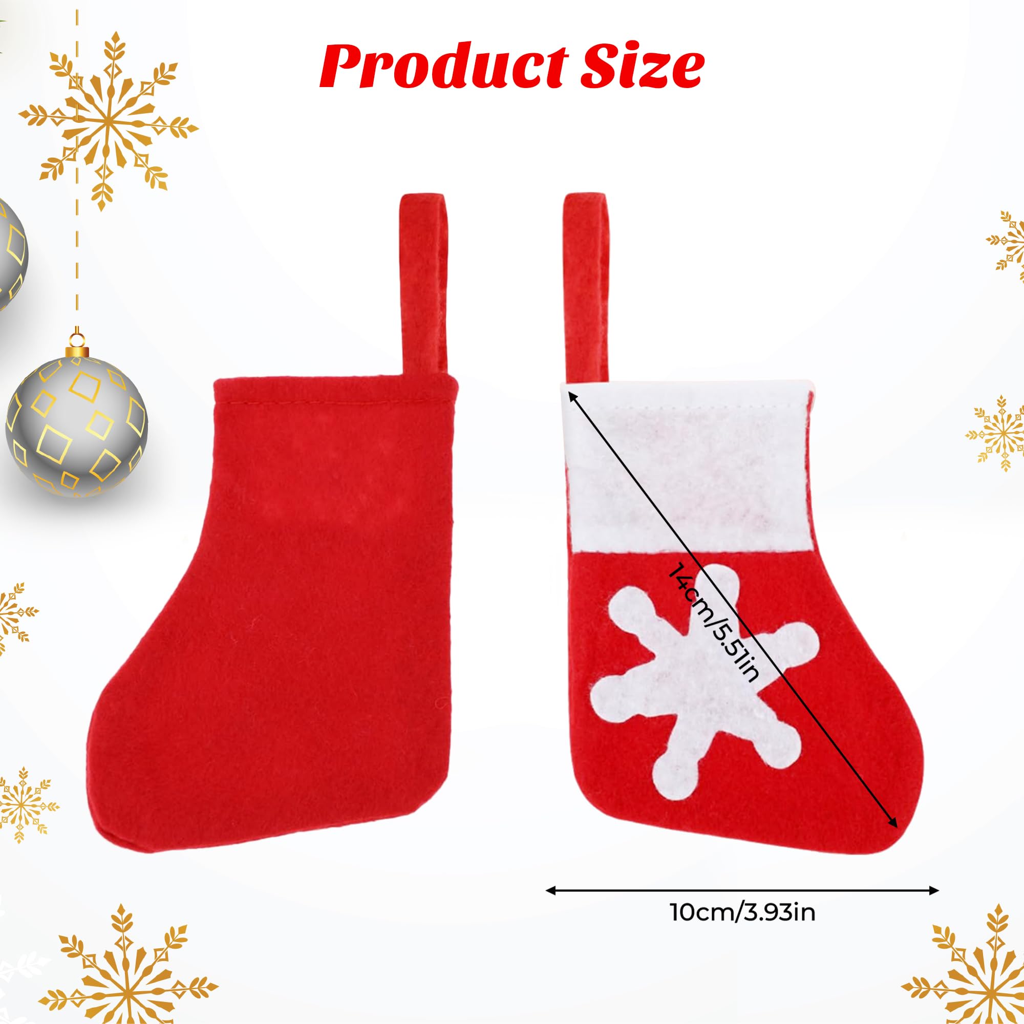 Trimming Shop 1pc Christmas Knit Sock Cutlery Holder Silverware Spoon and Fork Holder Pocket Pouch, Snowflake Print Xmas Stockings Knitted Santa Socks