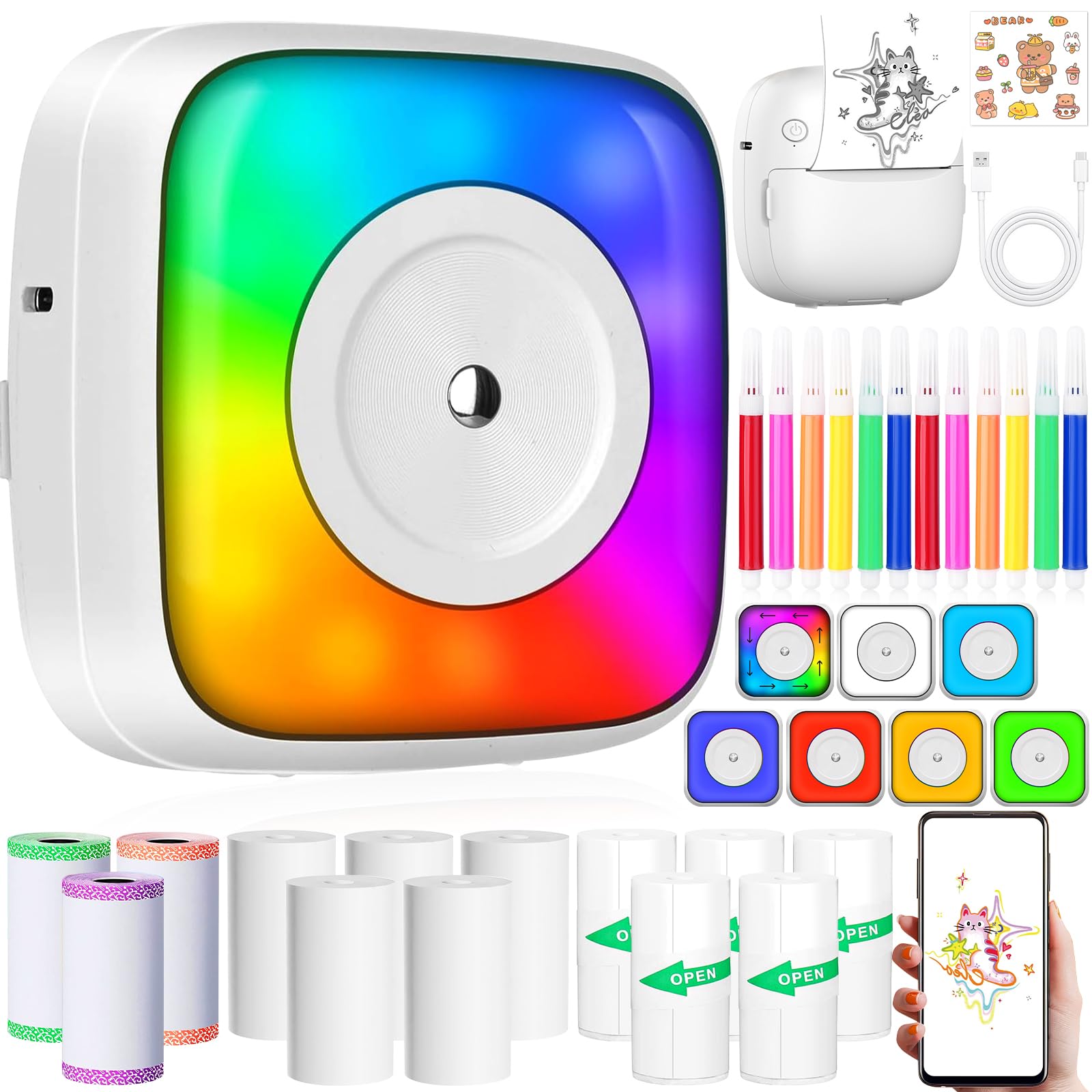 Przenośna mini drukarka fotograficzna, smartfon, mini drukarka
