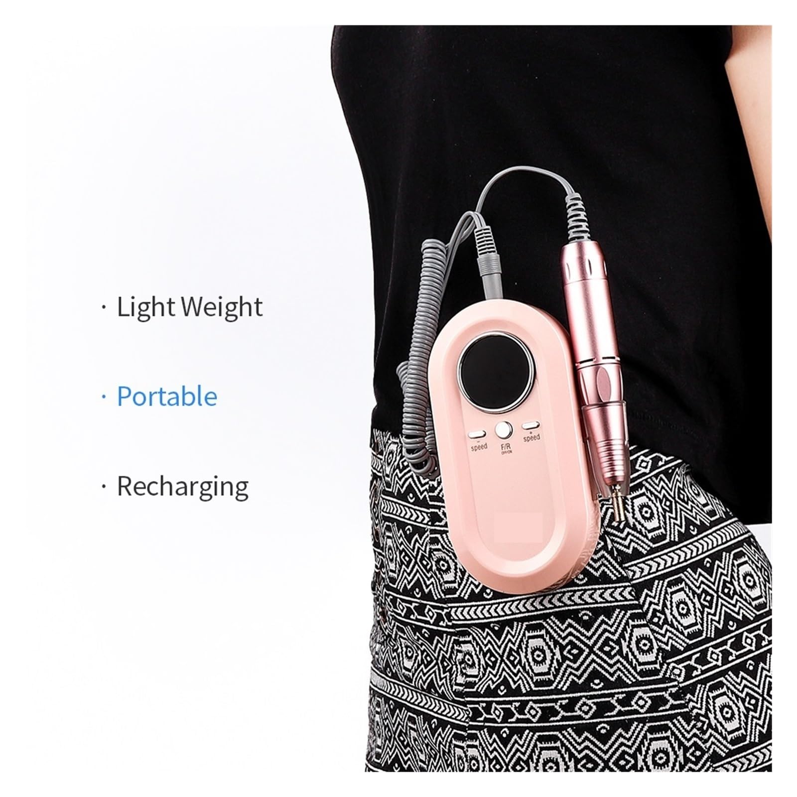 Torno para Uñas, Taladro de uñas eléctrico portátil de 30000 RPM, juego de herramientas de manicura y pedicura, pulidor de uñas, quitaesmalte de uñas de Gel acrílico