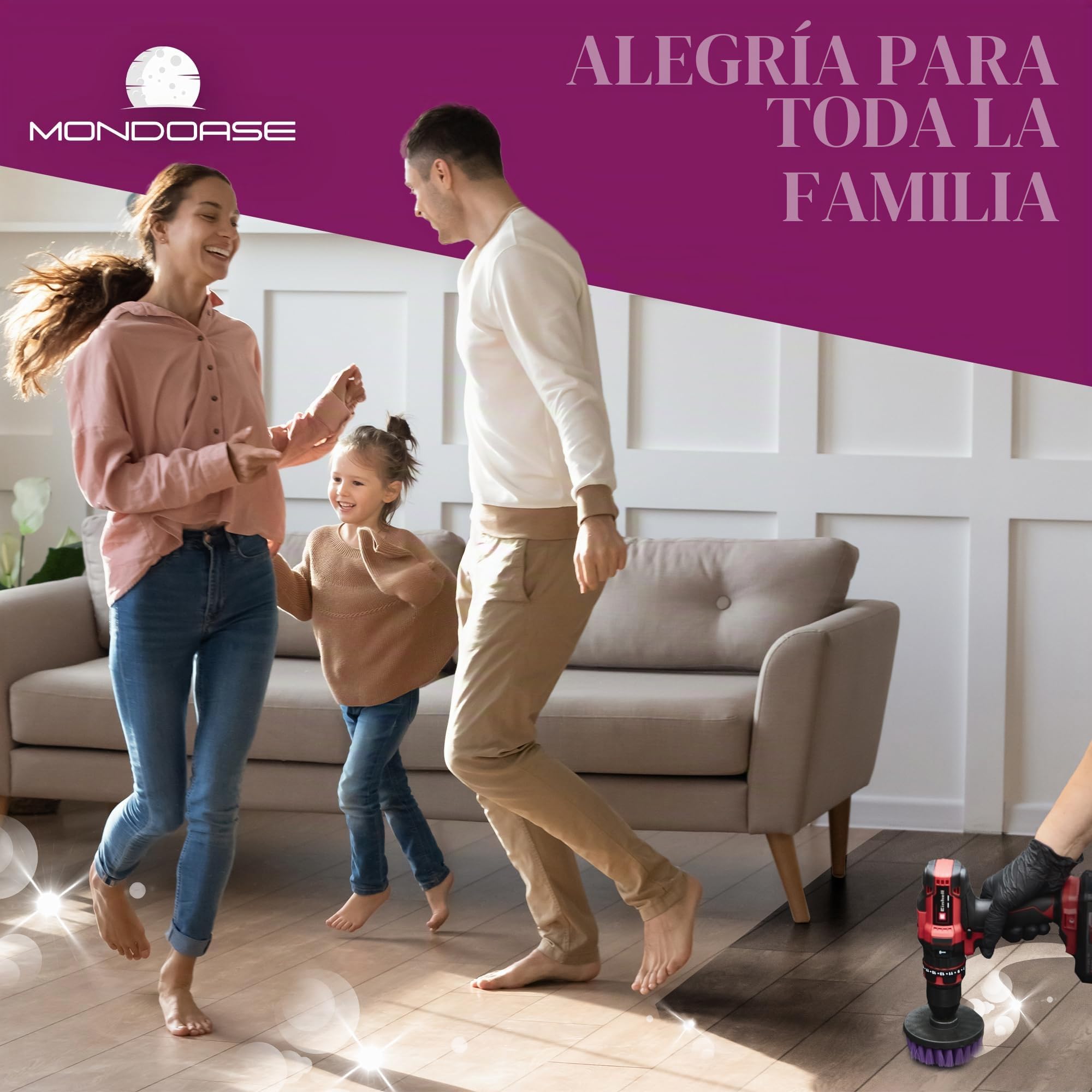 Cepillo para destornillador inalámbrico, 10 piezas, cepillo de limpieza para baño, cocina, coche, azulejos y más. Cepillo de limpieza para destornillador inalámbrico, accesorio para taladro Mondoase